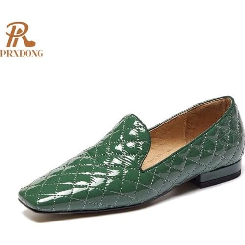 Woman‘s Shoes 2021 New Spring Summer Fashion Casual Shoes Genuine Leather Low Heel White Dress Pumps Retro Square Toe Lady Shoes