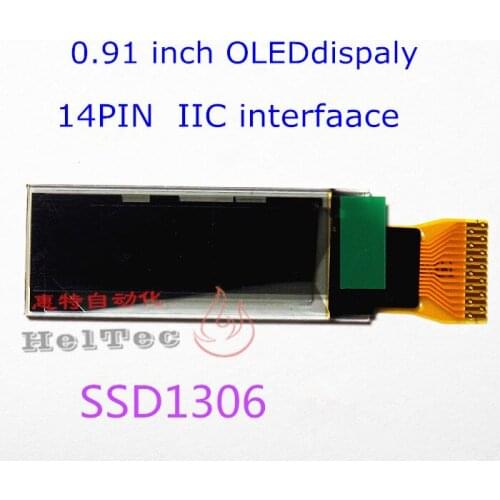 0.91 Inch OLED Display 128*32 IIC I2C white blue14 pin LCD SSD1306 Driver Passive Matrix for arduino Diy Kit