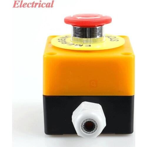 1set Elevator/Freight Elevator Emergency Stop Button 1 NO 1 NC Control Box /Switch Box Warning Circle Waterproof 22mm Mounted