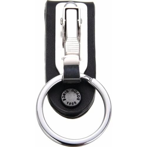1pc Detachable Keychain Stainless Steel Leather Detachable Keychain Belt Clip Key Ring Holder Jewelry Making