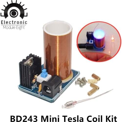 10PCS BD243 Mini Tesla Coil Kit Magic Props DIY Parts Empty Lights Technology Diy Electronics BD243C