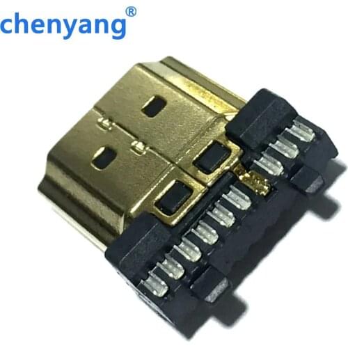 10pcs DIY HDMI Type C Welding Type Male Jack Plug 19 Pin PCB Connector 19+1 Gold-plated Plugs