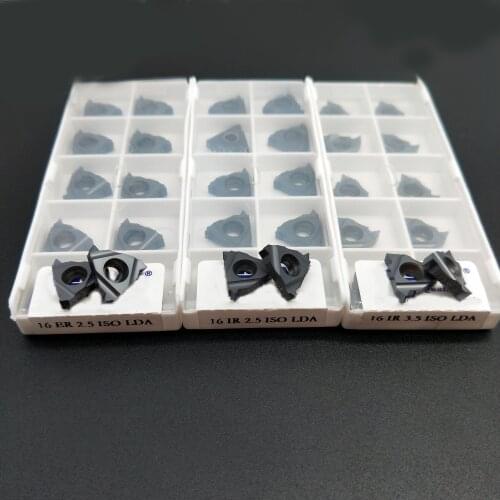 16ER 0.5ISO 1.0ISO 1.25ISO 1.5ISO 2.0ISO 2.5ISO 3.0ISO 3.5ISO 16IR2.5ISO LDA CNC Carbide threaded inserts for machining steel