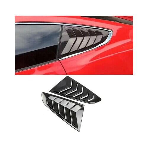 2* Carbon Fiber Style Rear Window Shutter Cover Trim For Ford Mustang 2015-2019