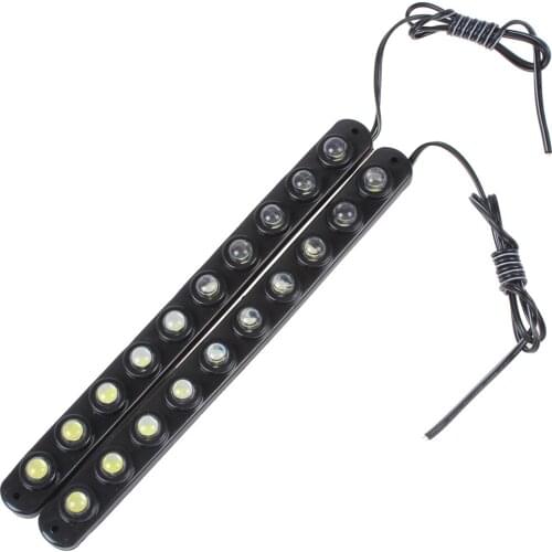 2 Pieces Waterproof 12V White Car LED Daytime Running Light Universal Durable 6500K Auto Fog Lamp