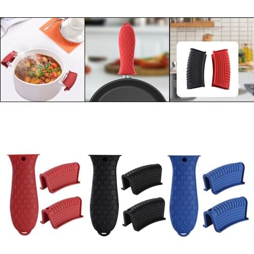 3 Pack Silicone Pot Holder Sleeve Pot Removable Frying Pan Handle Cover Grip Kitchen Tools