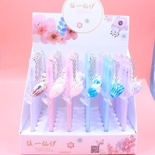 36 pcs/lot Creative Cup Ice Cream Pendant Gel Pen Cute 0.5mm Black Ink Neutral Pens Promotional Gift Stationery School Supply