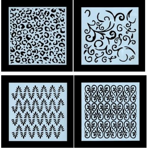 4PCS Leopard clouds pvc Layering Stencils for DIY Scrapbooking/photo album Decorative Embossing DIY Paper Cards Crafts