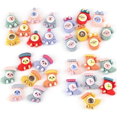 50Pcs Cute Socks/hats/gloves Flat Back Resin Embellishments DIY Craft Supplies Hair Accessories Phone Shell Patch Arts Materials