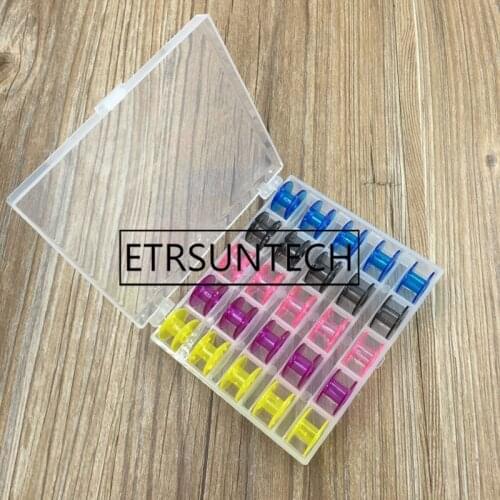 80sets Bobbins Box Set Sewing Machine Spools Colorful Plastic Metal Bobbin Storage Box Sewing Equipment Tools Accessories