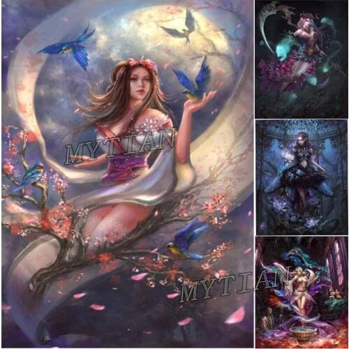 Full square/round 5D DIY diamond painting Fantasy girl Mermaid Embroidery Pattern Elf picture Cross stitch kit mosaic home decor