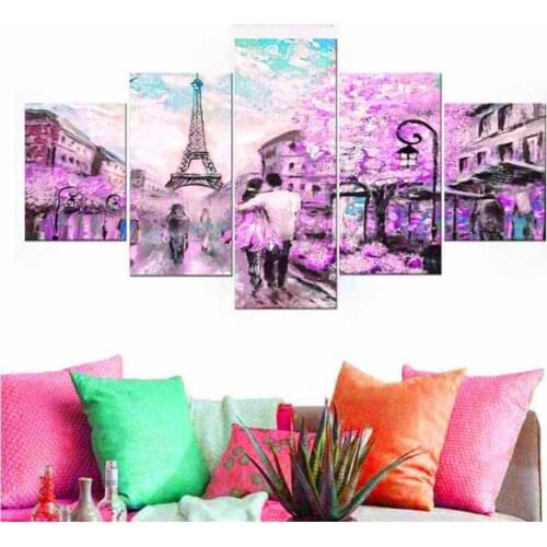 Diamond Painting Multi-picture The Couple Walking in The Rain Eiffel Tower Romantic Paris Full Drill Embroidery Mosaic A2432