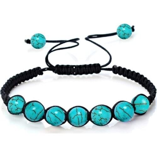 Bohemian Fashion Natural Stone Beads Woven Bracelet for Women Men Energy Yoga Bracelets