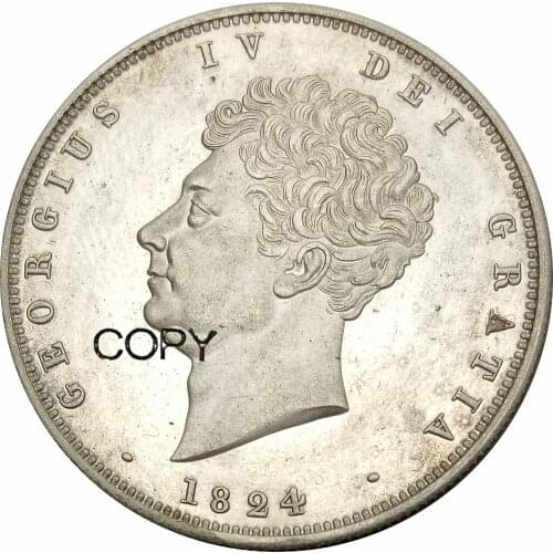 Great Britain 1/2 Crown George IV 1824 Brass Plated Silver Copy Coins