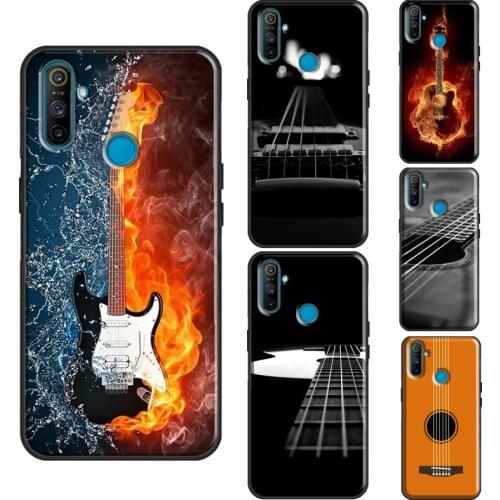Fire Guitar Music For Realme 8 Pro Q3 6 7 Pro C3 C11 C21 GT Neo Phone Case For OnePlus 9 Pro 7 8 7T 8T Nord