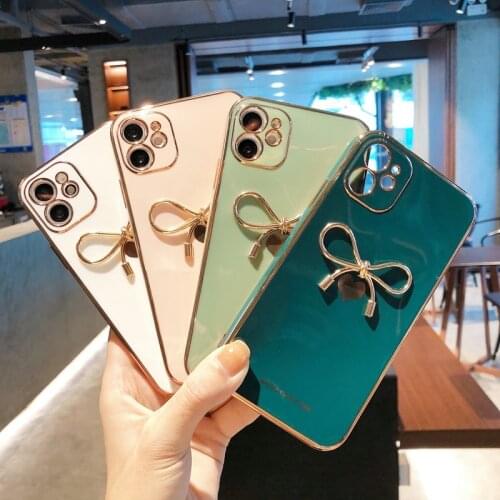 Love pattern bowknot Phone Case For iphone 11 12 Pro Max XS X XR 7 8 Plus mini SE 2020 Soft Silicone Shockproof Cases Cover
