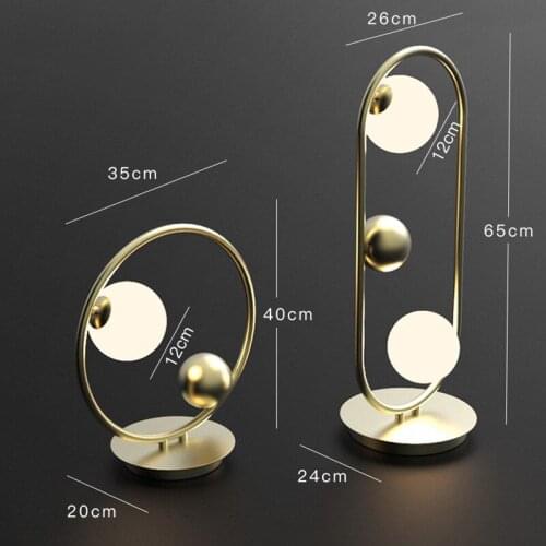 Black / Gold Body Postmodern Loft Table Light Creative Study Bedroom Studio Hotel Light Designer Led Glass Ball Lamp