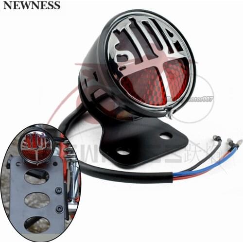 For Harley LED Bates Tailight Motorcycle Tail Lamp STOP Light For Custom Cafe Racer Bobber Chopper W/ License Plate Lamp