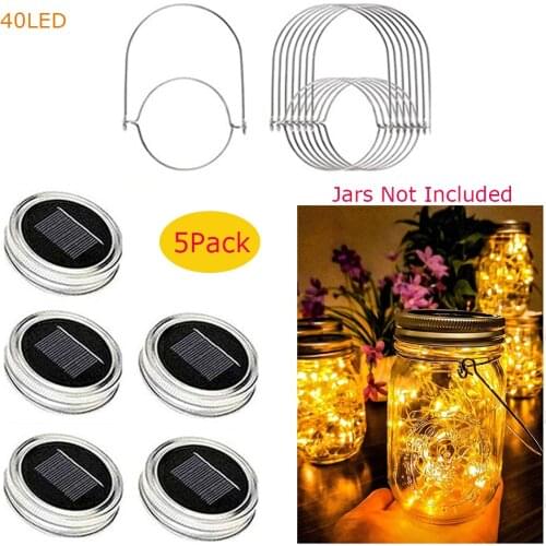 40 LED Fairy Light Solar For Mason Jar Lid Insert Color Changing Garden Decor Christmas Lights Outdoor Wedding Decor No jar
