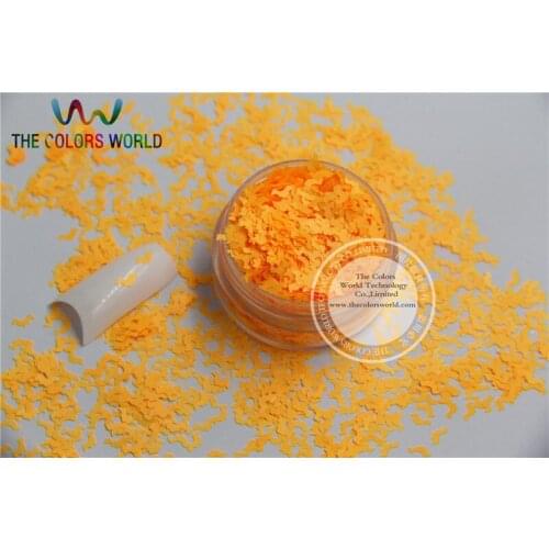 N-4 Size :5mm Solvent Resistant Neon Orange color Glitter Bat shape spangles for Nail Art and DIY supplies1pack=50g