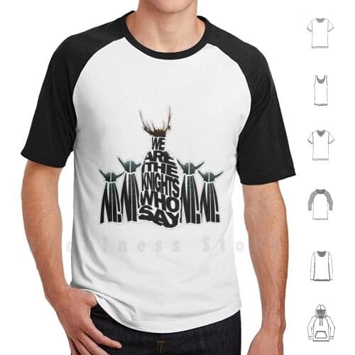 The Knights Who Say / Spell Ni T Shirt Big Size 100% Cotton Monty Python Holy Grail Knight Ni Cleese Comedy Shrubbery Herring