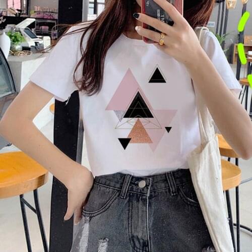 Geometric figure T shirt with Print Women Fashion Truth and Funny Graphic Tee Shirt Casual Short Sleeve Tops