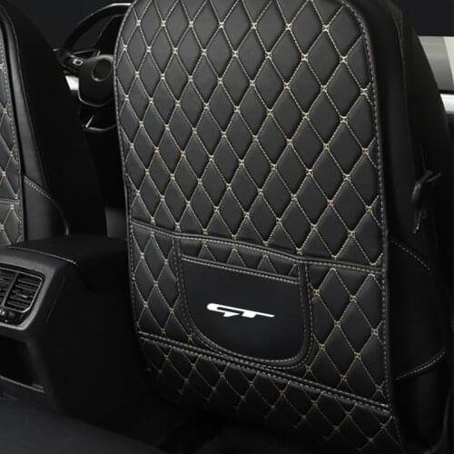 PU leather anti-child kick pad car anti-mud pad with storage bag For KIA SELTOS GT GT-LINE CADENZA CEED car accessories