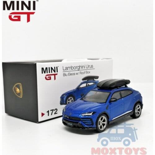MINI GT 1:64 Lambo Urus W/Roof Box Blue LHD/RHD Diecast Model Car