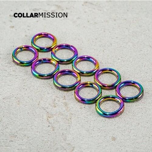 O-shaped movable ring clip hook buckle for 15mm DIY dog leash dog collar accessories rainbow metal buckle YH15CH