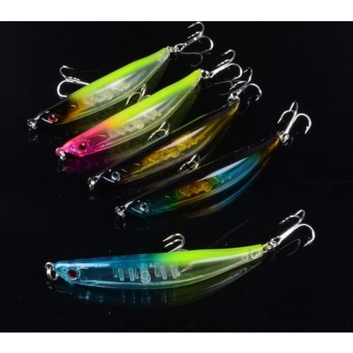 5PCS Topwater Pencil Lure Fishing Bait 8.5cm 7g Artificial Minnow Hard Lures Baits 3D Eyes