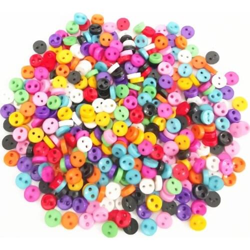 250pcs 5mm Round 2 Holes Tiny Doll Clothing Bowl Buttons DIY Handmade Sewing Flatback Mixed Mini Button Scrapbooking