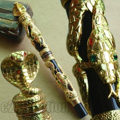 ROLLER BALL PEN JINHAO BLACK WITH GOLDEN SNAKE WIND SNAKE YEAR COMEMMORATE