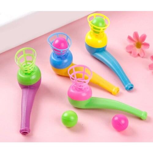 Random Color Suspended Blow Pipe Blow Ball Rod Board Game For Children Balance Training Floating Blowing Ball Toy