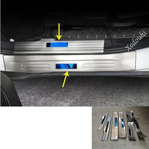 Car Sticker Styling Cover Pedal Door Sill Scuff Plate Cover Inner+External Threshold Parts For Honda HRV HR-V Vezel 2019 2020