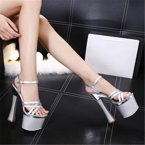 Bridal wedding shoes classic square heel ladys stage shoes, 8 inches fashionable 18cm sexy ultra high heel performance sandals