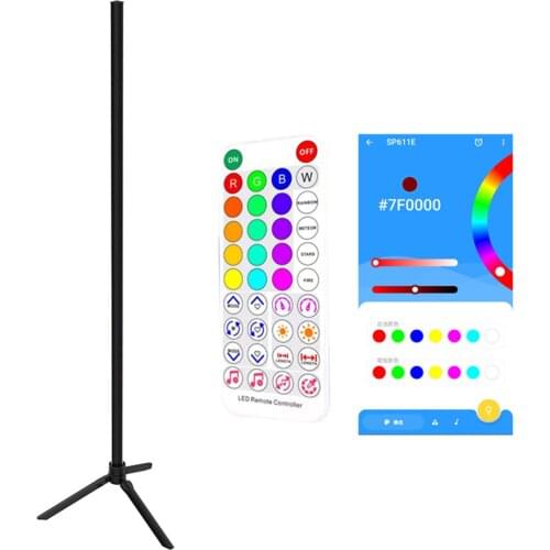 135cm LED Floor Corner Standing Lamp RGB Light Color Changing APP Control for Bedroom Living Room Atmosphere Decor UK Plug