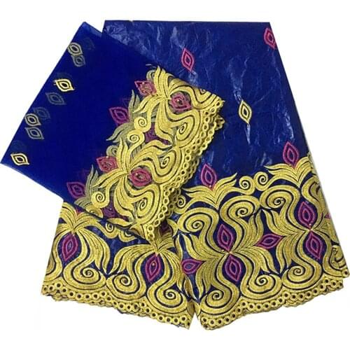 Fabric Cotton 100% Bazin Brode Tissues Telas Africanas Ankara Fabrics For Dress Cloth Brocade Jacquard Fabric 5+2 yards/lot