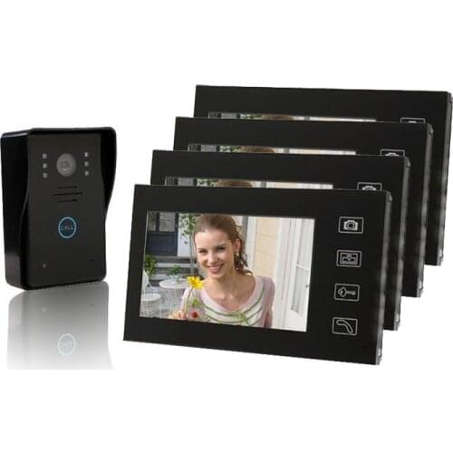 MOUNTAINONE 2.4G Wireless Video Door Phone Intercom Doorbell Camera with 7" LCD TOUCH Monitor ,TAKING PHOTOS 1V4