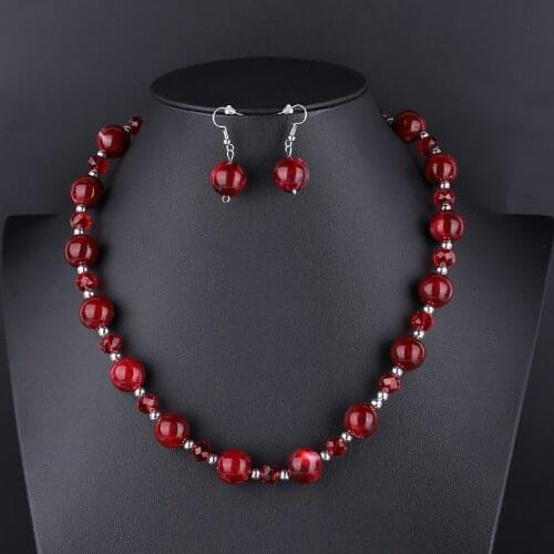 High Quality Color African Beads Jewelry Sets For Women Indian Statement Necklace Drop Earring Party Wedding Jewelry Set