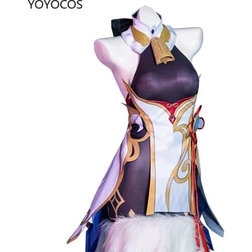 YOYOCOS Genshin Impact Ganyu Cosplay Costumes Sexy Game Halloween Parts Suit Vestido Feminino Desempenho Equipamento New 2021