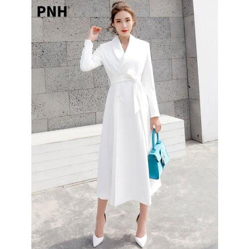 White Windbreaker Womens Long Knee Length British Style Spring and Autumn 2021 New Autumn Coat