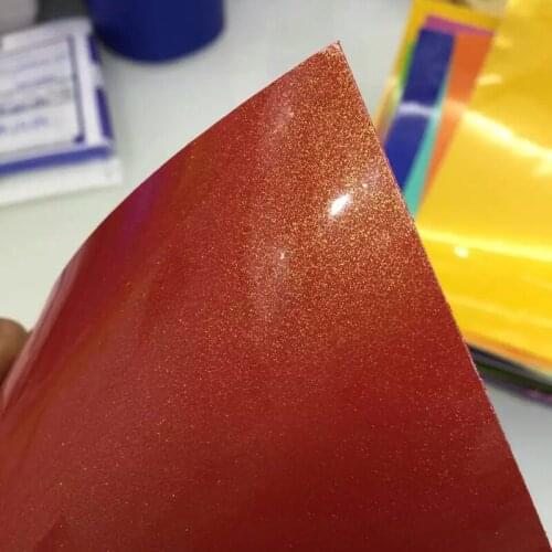 1.52x20m air free bubbles Goden Sand Pearl Vinyl Red car wrapping foil
