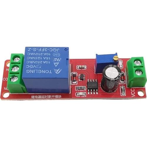 1Pcs NE555 Relay Delay Disconnect Module DC 12V Timer Switch Adjustable Module Delay Relay Shield 0~10S Delay Relay Model