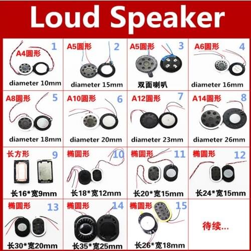10 15 16 18 20 23 26mm 1609 1812 2015 2415 3020 3525 2618 Loudspeaker Earpiece Speaker MIC Smartphone Motherboard FPC Repair