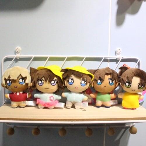 10pcs/lot Anime Detective Conan Kudo Shinichi baby Plush pendant toy 10CM Soft Stuffed dolls Gift