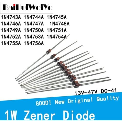 100PCS 1N4743A 1N4744A 1N4745A 1N4746A 1N4747A 1N4748A 1N4749A 1N4750A 1N4751A 1N4752A 1N4753A 1N4754A 1N4755A 1N4756A DC-41