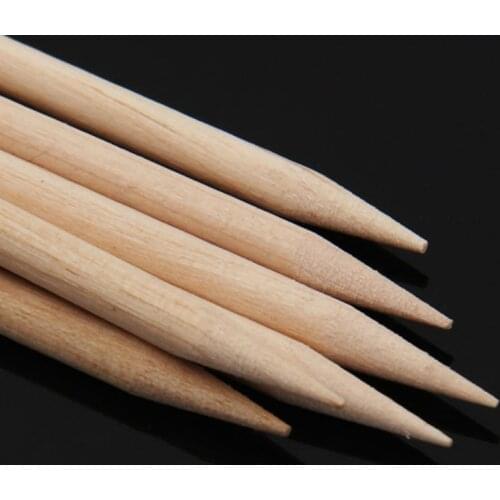 100pcs Orange Wood 2-Way Use Nail Art Cuticle Pusher Remover Pedicure Manicure Sticks Tool