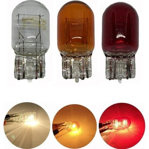 2pcs 580 7443 W21/5W XENON Super White amber Red WY21W T20 7440 W21W Glass 12V 21/5W W3x16q Car Light Bulb Auto Lamp
