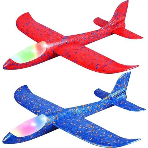 2Pack LED Light Airplane Toys Throwing Foam Plane Flashing Luminous Glider Plane Outdoor Sport Birthday Party Favors