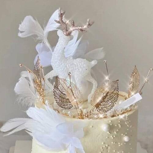 80% Dropshipping!!Deer Cupcake Topper Exquisite Cute Plastic Christmas Cake Decoration Deer Cupcake Topper for Party